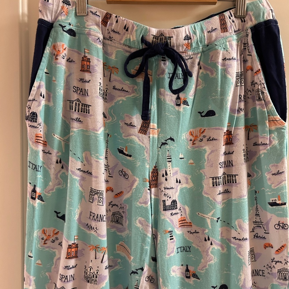 🐒🌎🙊munki munki 🌎 ‘around the world’ Map Print Pajama Set 🐒🌎🙈 - Picture 6 of 12